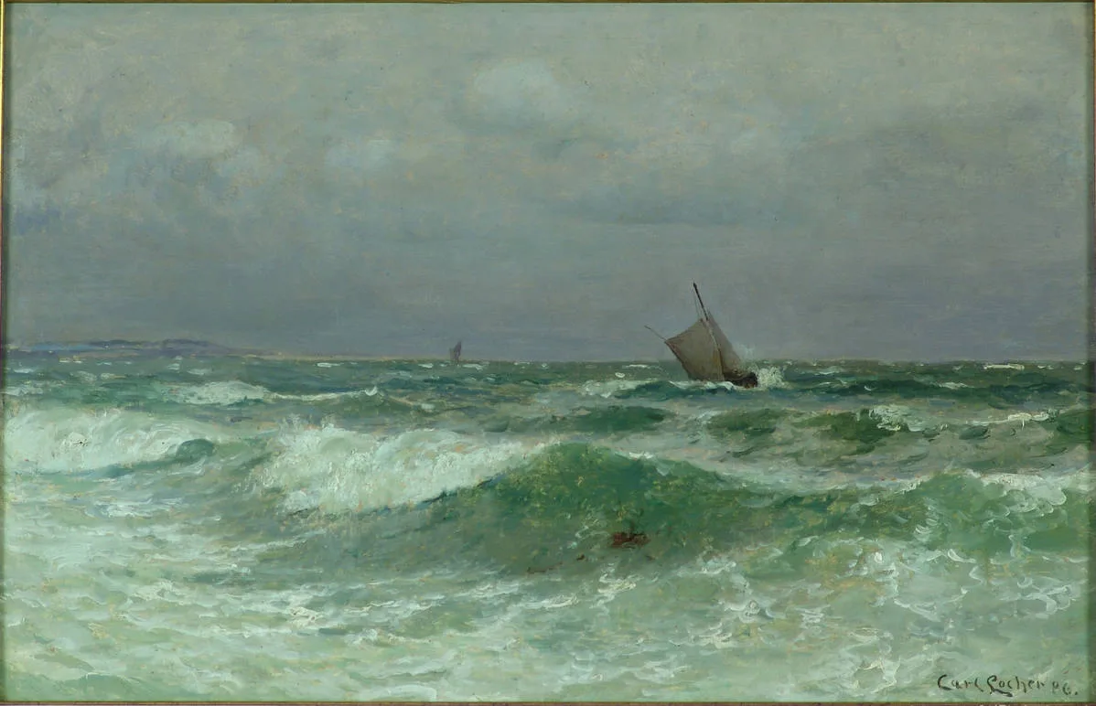 Лохер Карл (1851-1915) -- «Морской пейзаж» 1886 г.