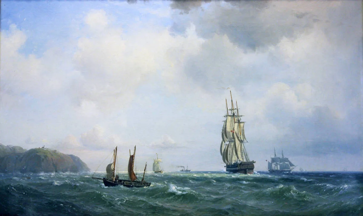 Мельби Вильгельм (1824-1882) — «Парусники в море» 1856 г