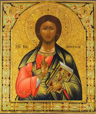 Старинная икона «Господь Вседержитель»