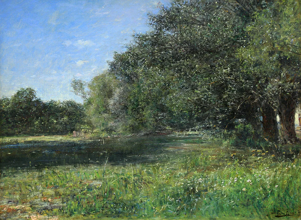 Шлихтинг-Карлсен Карл Петер Август (1852-1903) — «Пейзаж с озером» 1892г