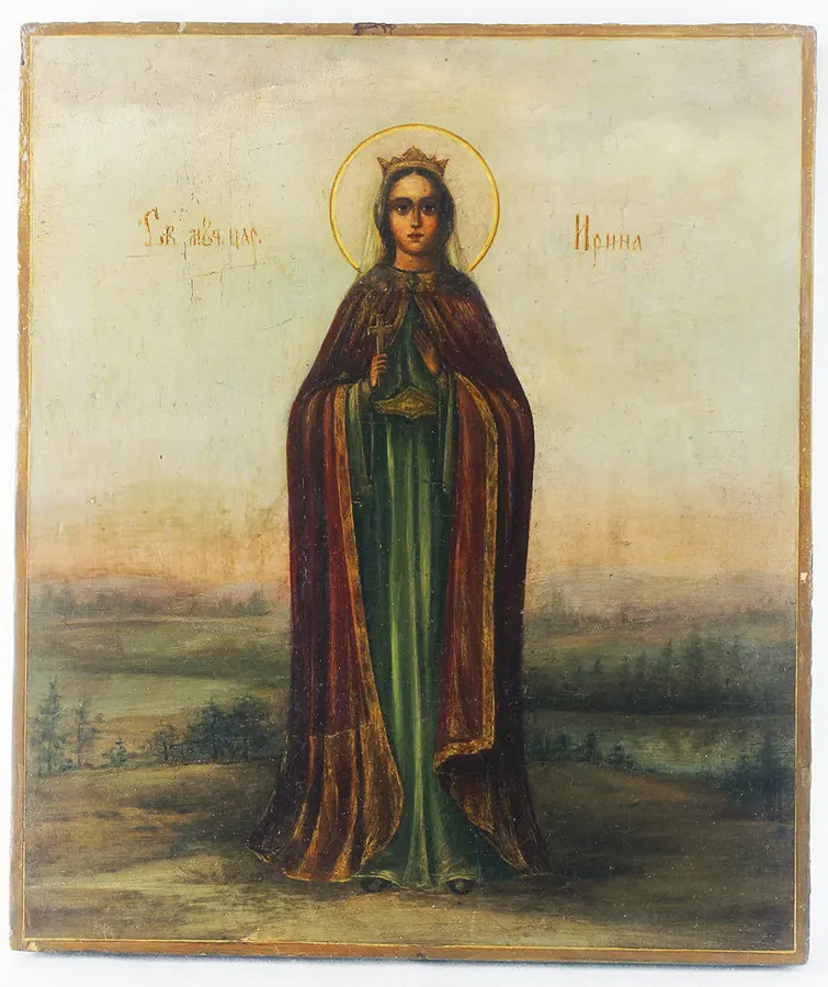 Старинная икона «Ирина - Святая великомученица »