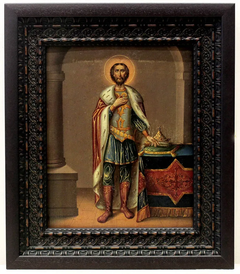 Старинная икона «Благоверный князь Александр Невский»