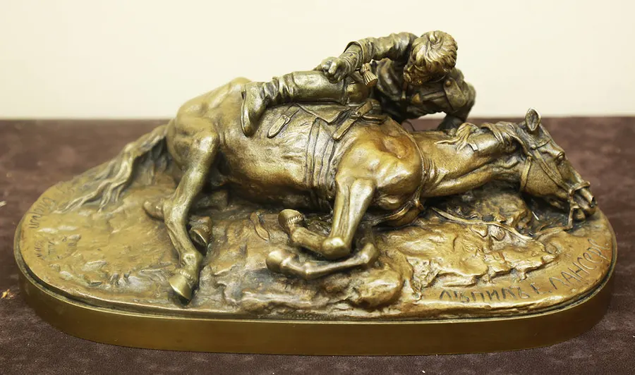 Bronze Sculpture “A Cossack after the Battle (The Loss of a Faithful Horse)”