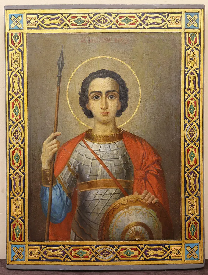 Старинная икона «Георгий Победоносец»