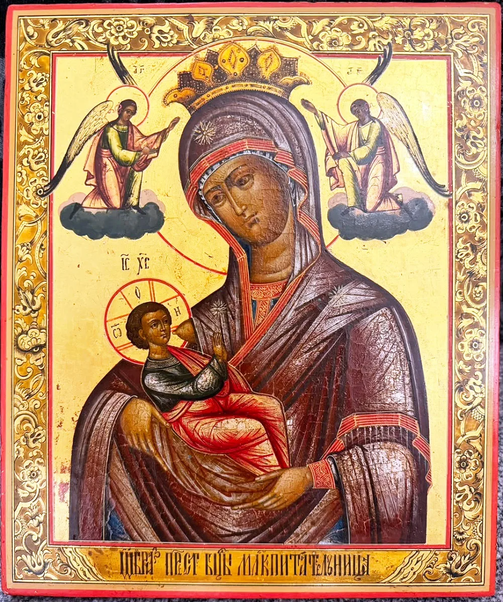 Старинная икона “Богоматерь Млекопетательница”